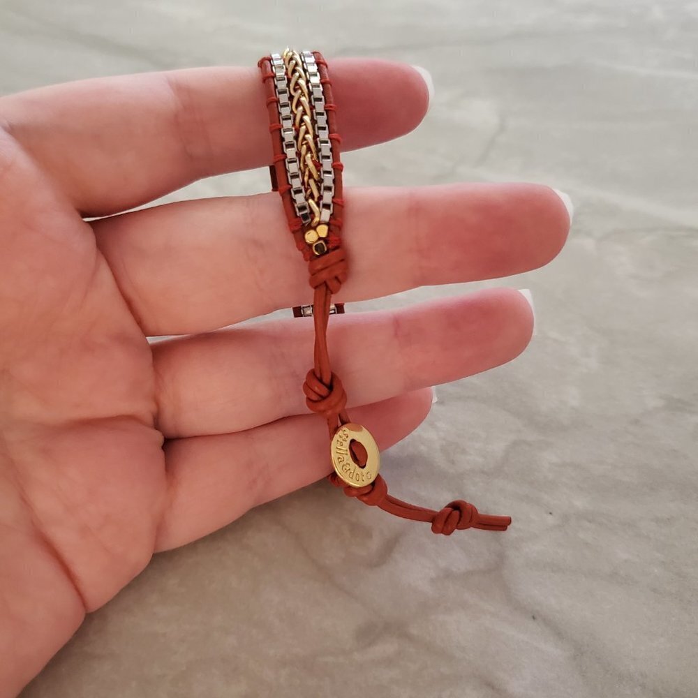 Stella And Dot Braided Chain Button Toggle Box Ch… - image 3